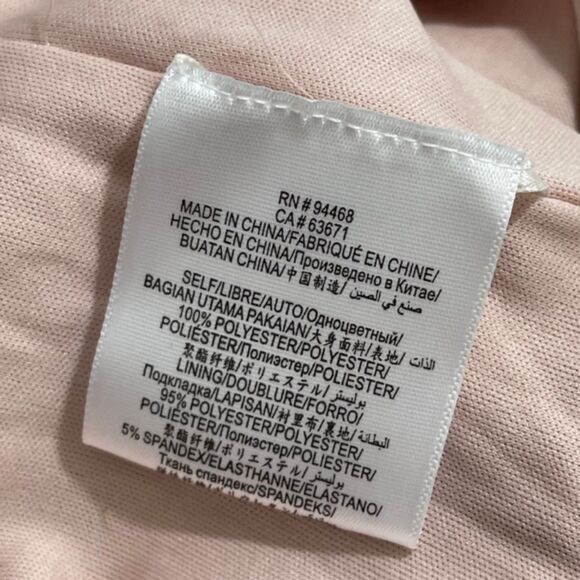 NWT BCBGMaxAzria Rose Pink Shimmer Metallic Surplice Long Sleeve Bodysuit Size L - Picture 9 of 13